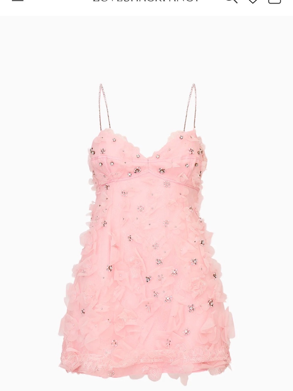 LoveShackFancy Pink Ambessa Embellished Organza Mini Dress - Picture 5 of 14